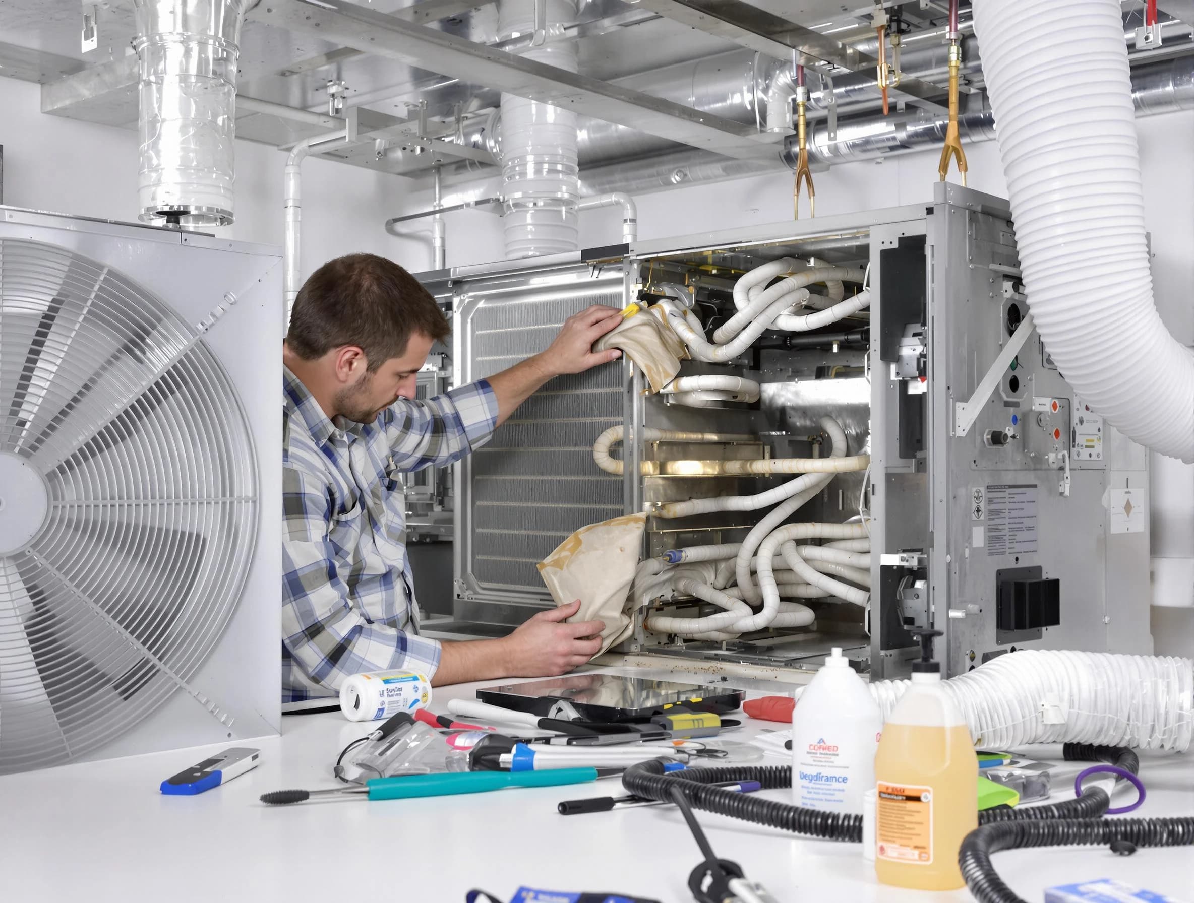 Brandermill Air Duct Cleaning specialist performing precision AC coil cleaning in Brandermill