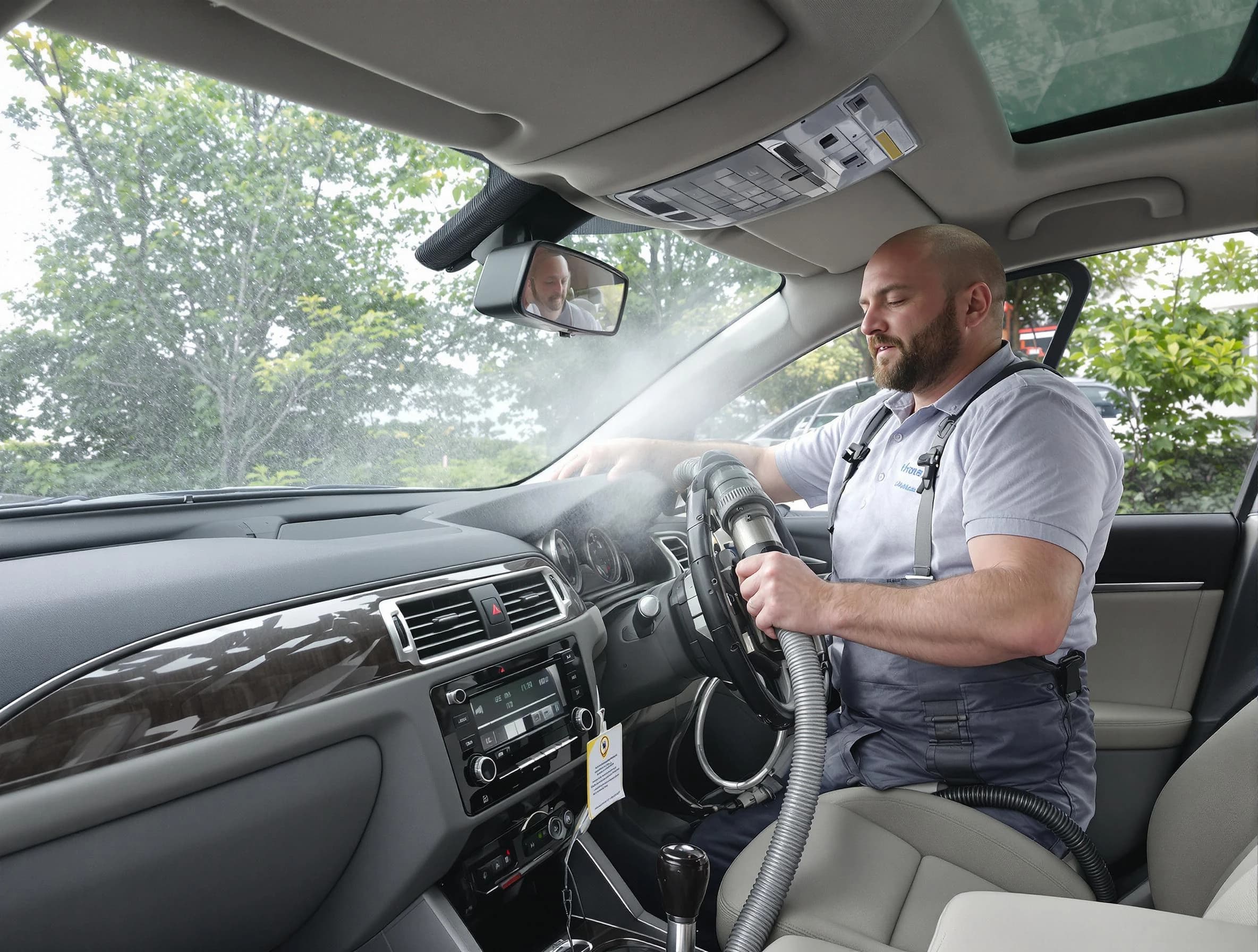 Brandermill Air Duct Cleaning specialist performing professional car duct cleaning in Brandermill