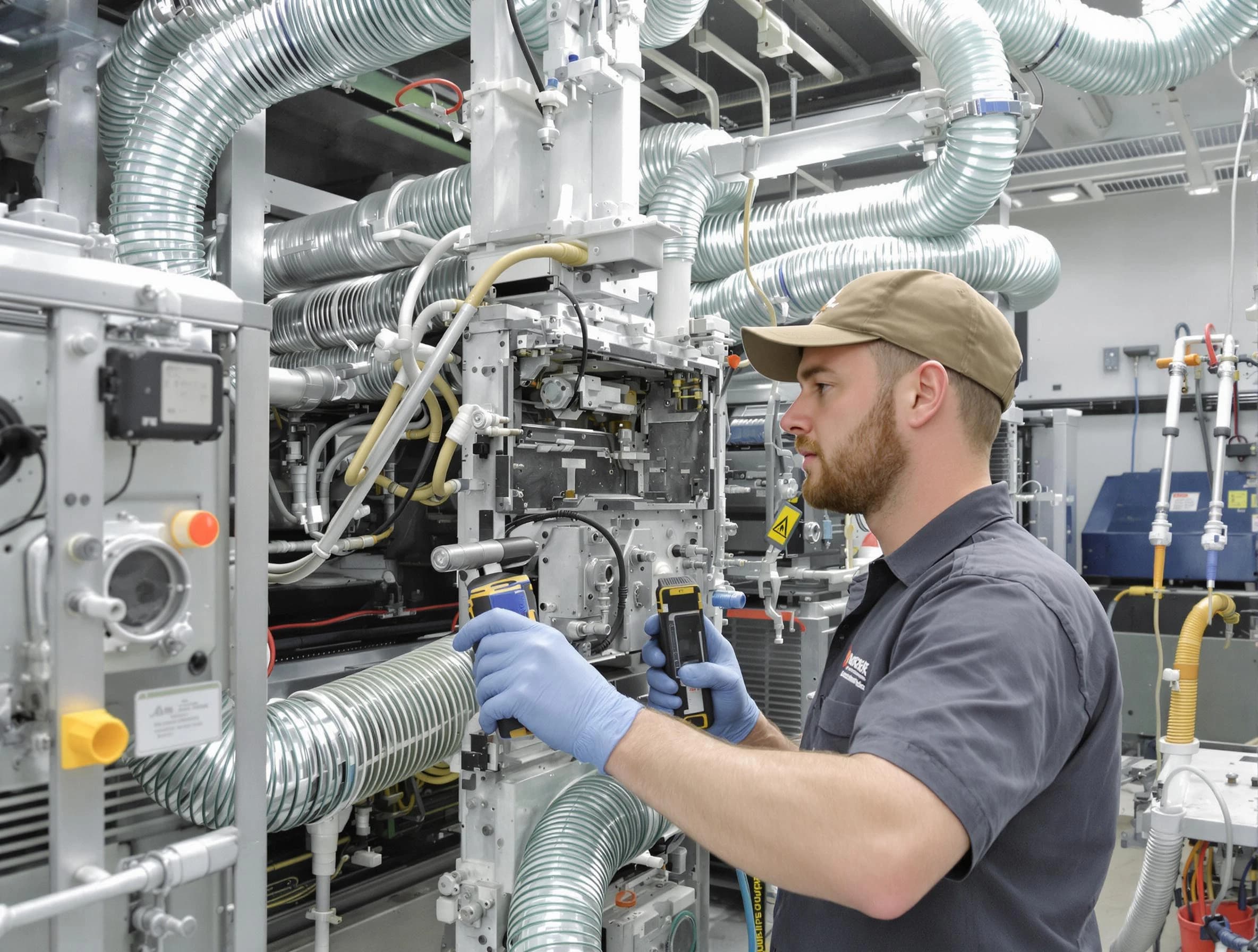 Brandermill Air Duct Cleaning technician performing precision commercial coil cleaning at a business facility in Brandermill