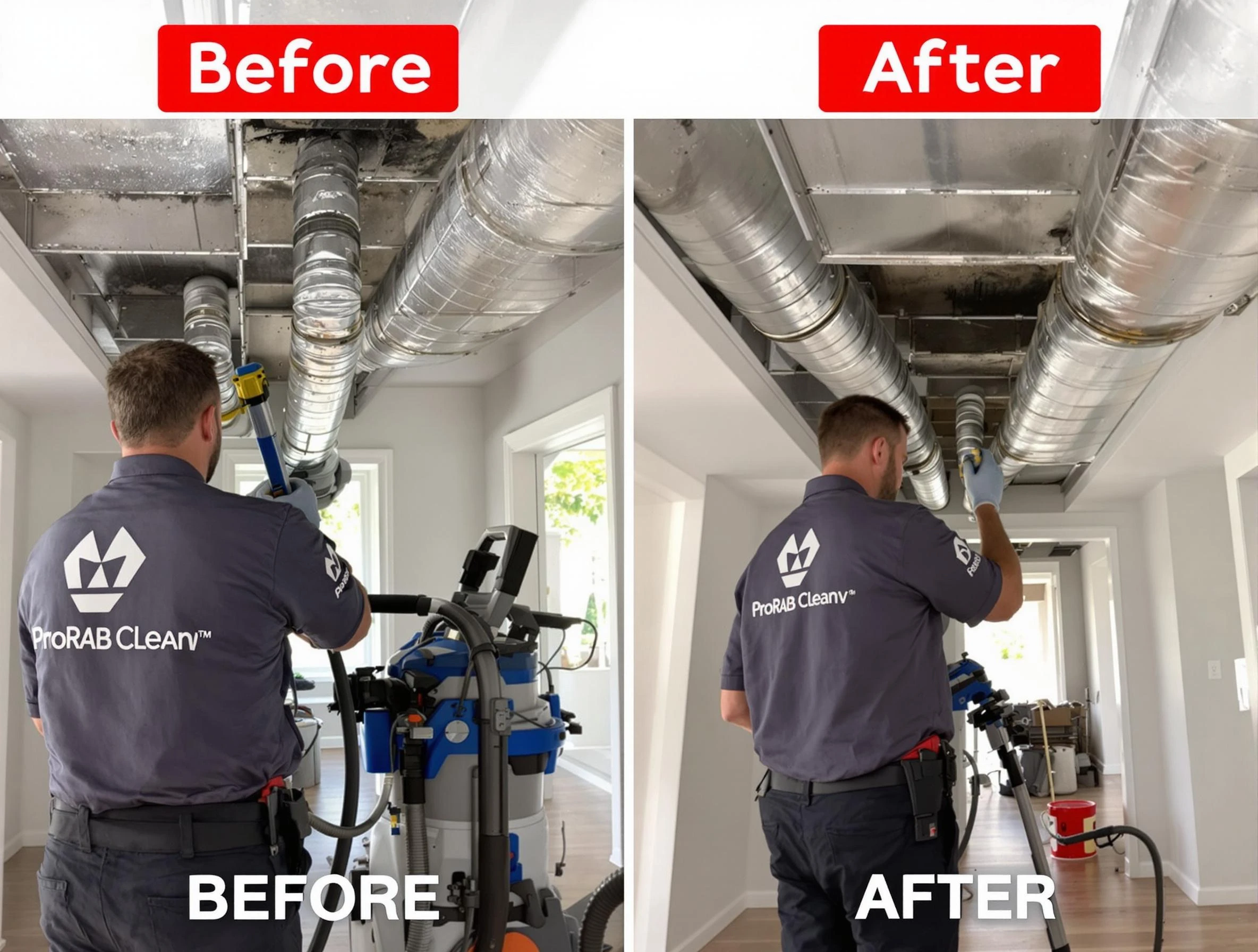Brandermill Air Duct Cleaning expert performing thorough residential duct cleaning in a Brandermill home